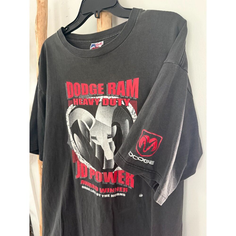 Vintage Dodge Ram Jensen Made in USA T Shirt XL Black Faded Graphic Tee